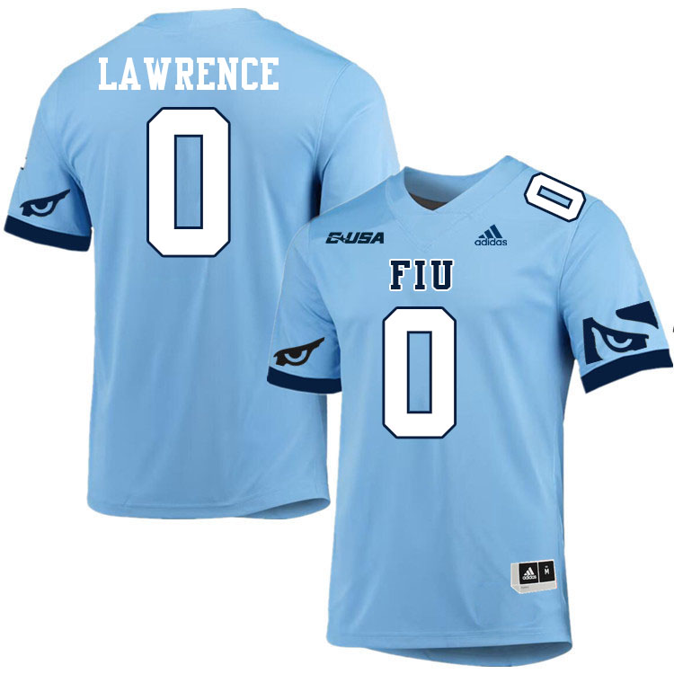 #0 Shomari Lawrence FIU Jersey,Florida International University Panthers Football Jersey-Light Blue